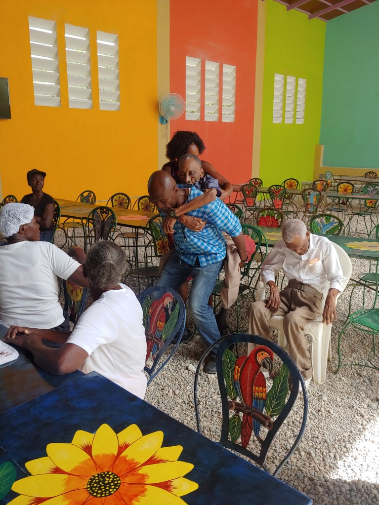 One of our staff members volunteered to carry some of our elders who can't walk to the party. Thankful for his kind heart and willingness to serve.